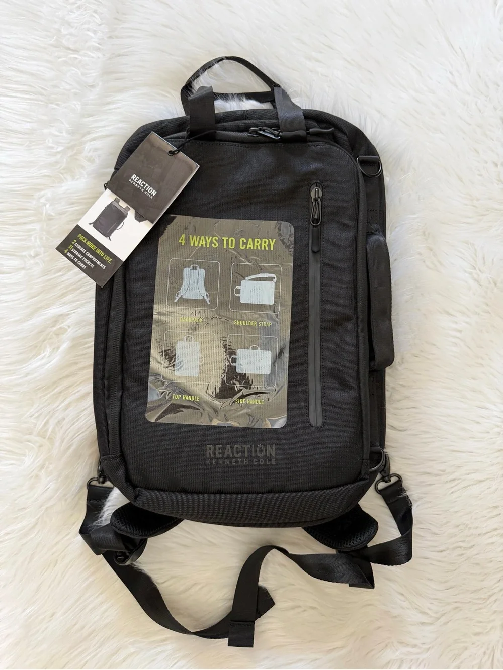 Kenneth Cole Reaction Black Convertible Backpack